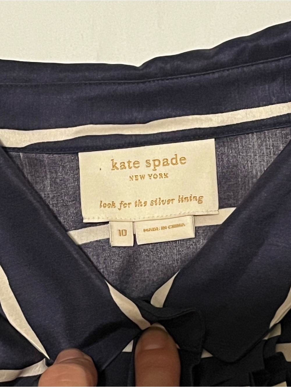 Preppy striped silk Kate Spade Size 10 - Picture 4 of 8